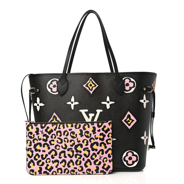 LOUIS VUITTON Neverfull MM Tote Bag M45818 Wild At Heart Leopard Black Auth  New
