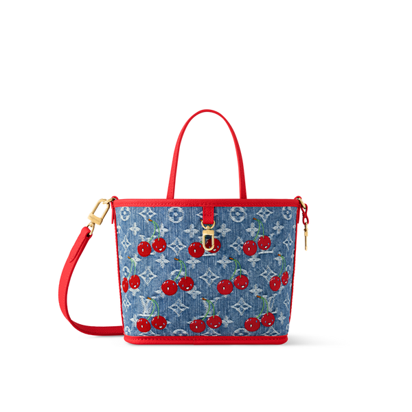 Louis Vuitton LV x TM Cherry Denim Neverfull Inside Out BB M14997– TC