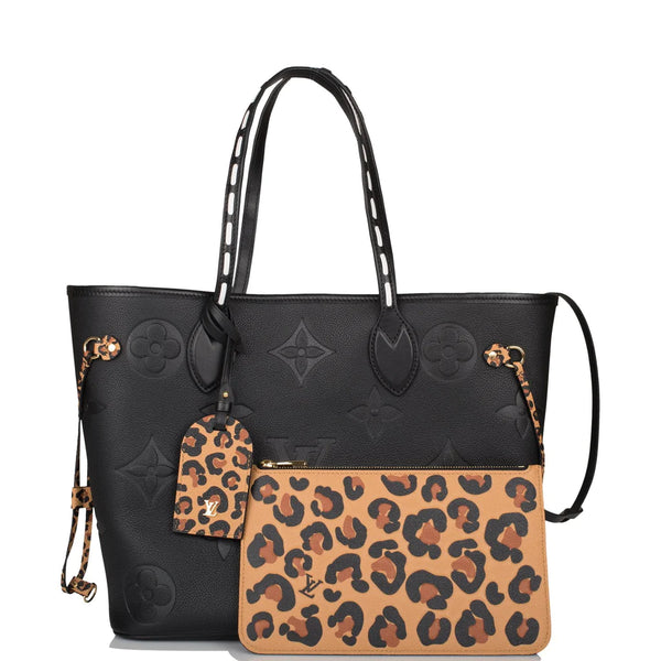 LOUIS VUITTON Neverfull MM Wild at Heart Cheetah Leopard Purse Bag Pouch  Clutch