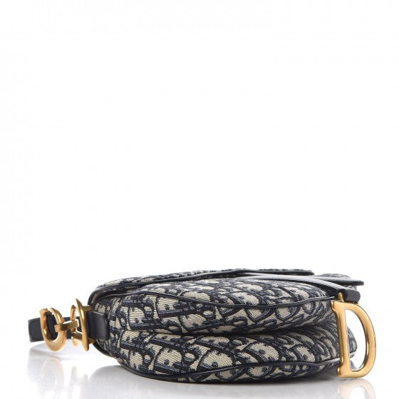 Dior Oblique Saddle Bag in Black Jacquard & Black Calfskin with Aged Gold  Hardware - SOLD