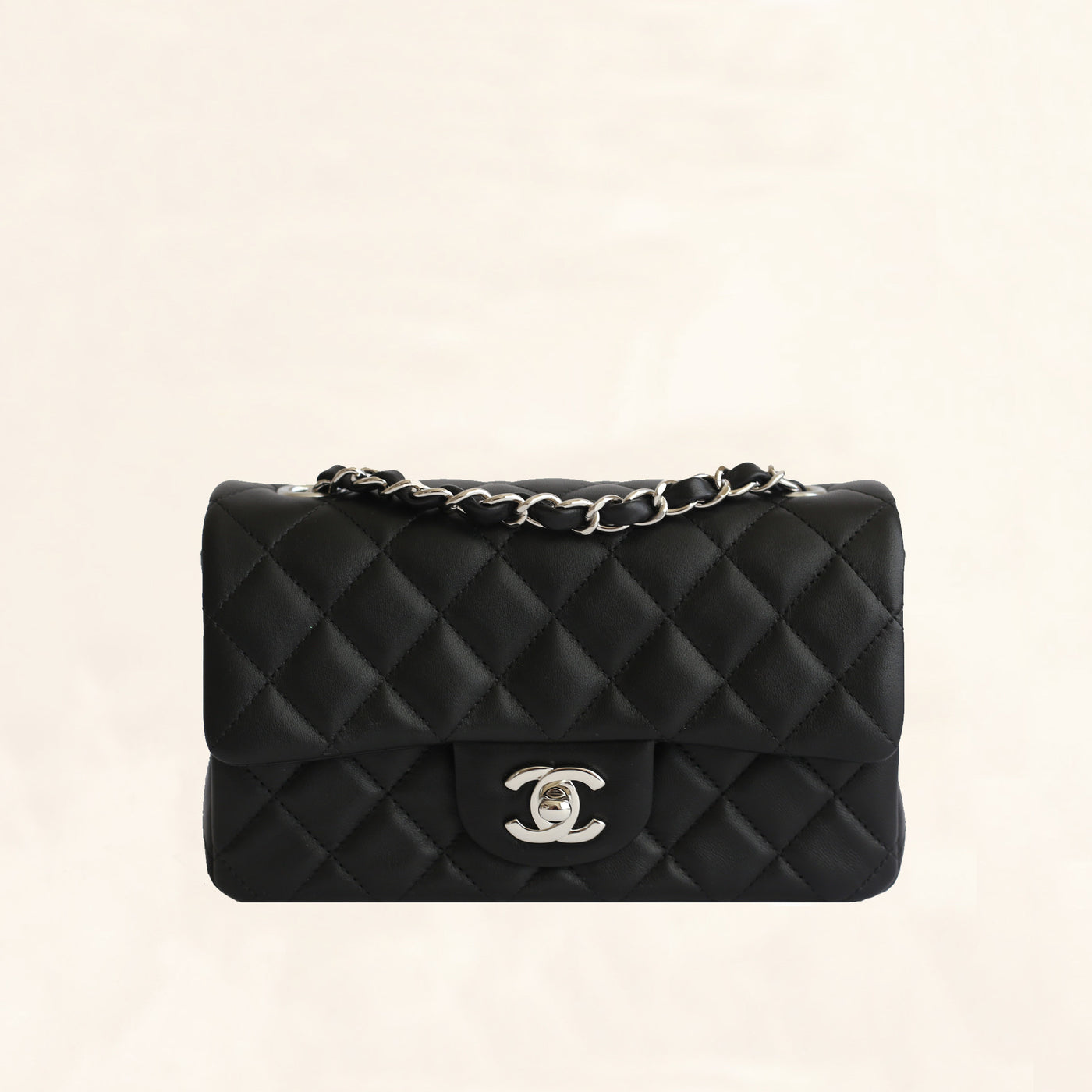 Chanel | Lambskin Classic Flap with Silver Hardware | Mini