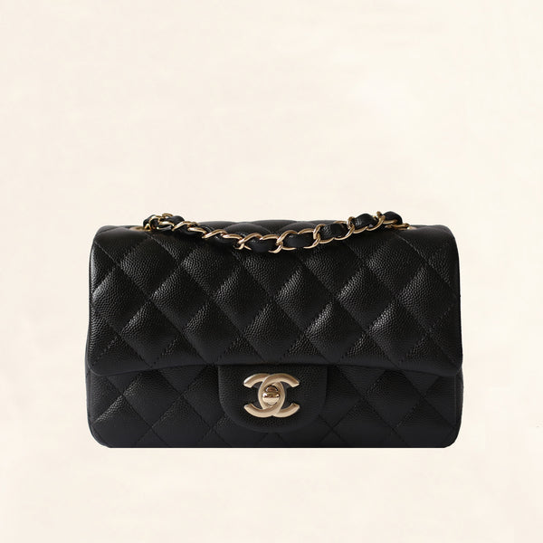 Chanel Black Caviar Leather Gold Hardware New