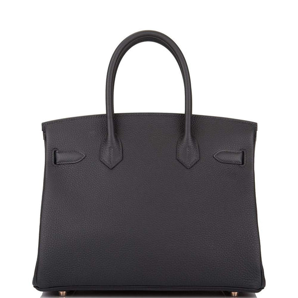 Hermes Black Birkin 30 Togo Rose Gold Hardware - Chicjoy