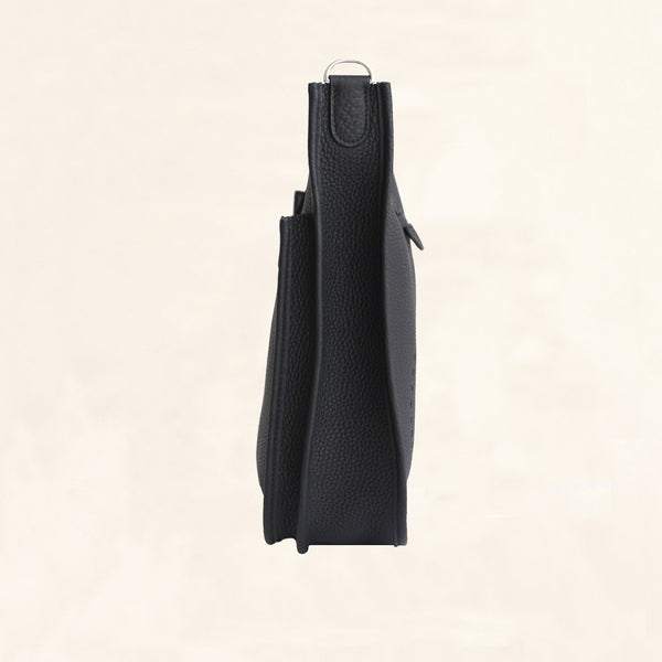 Hermès Evelyne GM Bag Noir Toile - Clemence Leather PHW