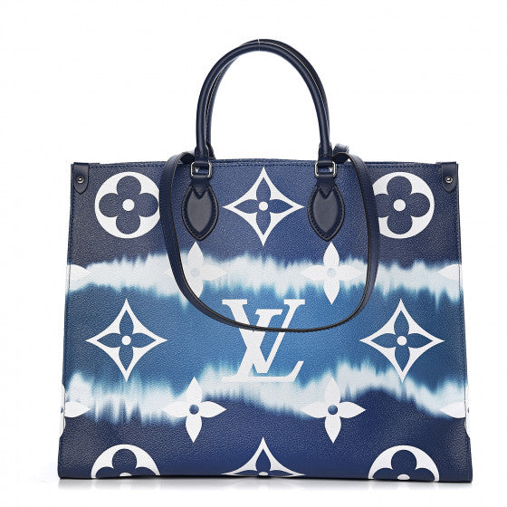 louis vuitton on the go tote blue