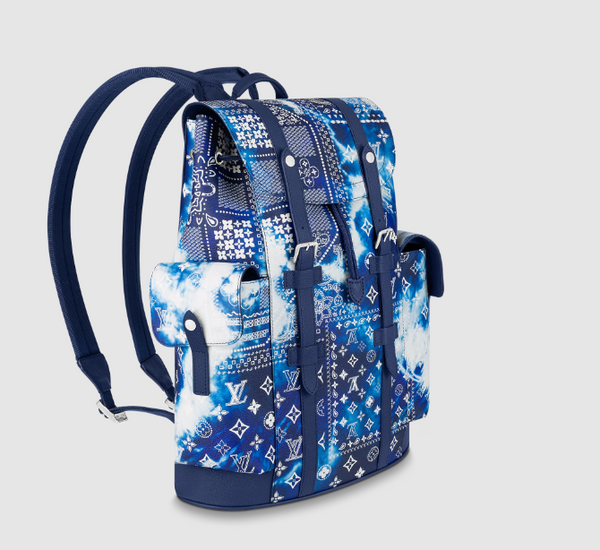 LOUIS VUITTON Christopher Backpack Denim Monogram Tapestry Blue Autres Toiles Monogram