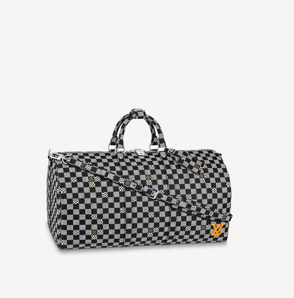 Black Distorted Damier Keepall Bandouliere 50cm in Coated Canvas and  Cowhide Leather with Palladium Tone Hardware, 2020, Handbags & Accessories, 2021