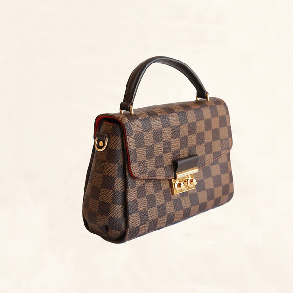 Louis Vuitton Croisette Damier Ebene Shoulder Bag Brown Canvas