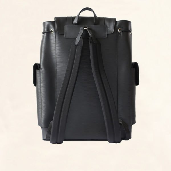 louis backpack black leather