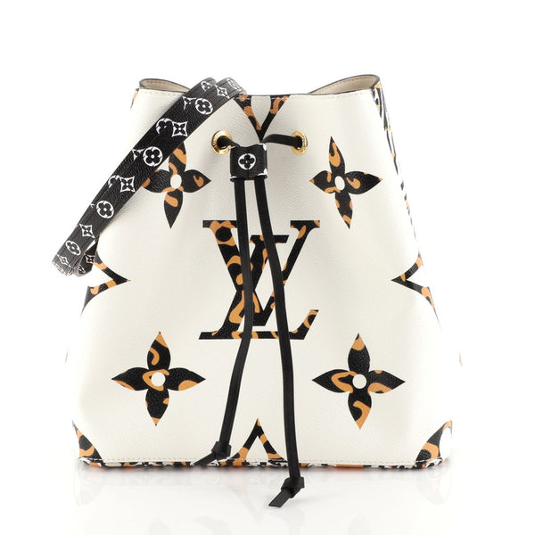 Louis Vuitton Neo Noe Bucket Bag Shoulder Tote Monogram Giant Jungle Brown