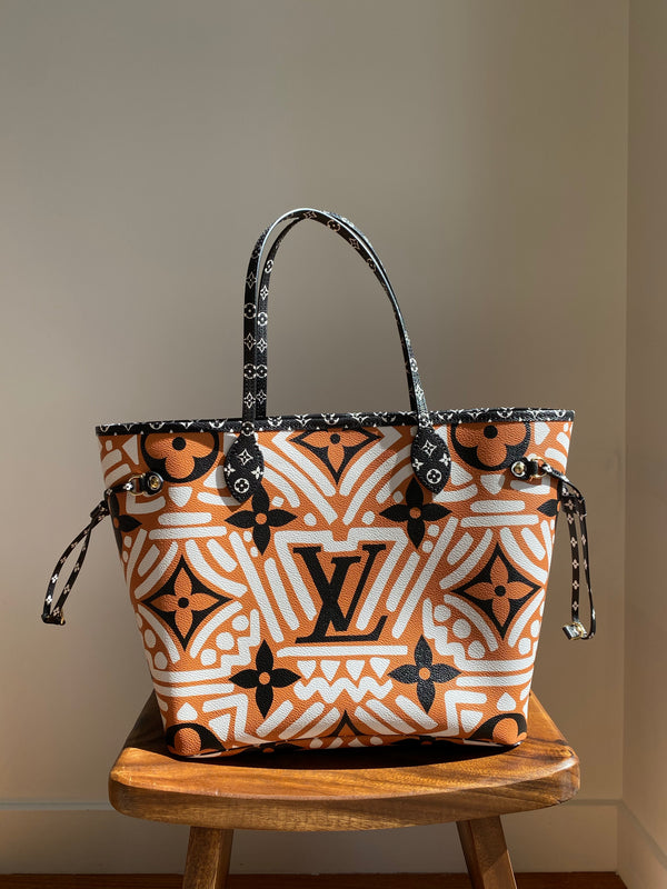 Louis Vuitton Neverfull Crafty Mm with Pouch Limited Tribal African 860091  Red Coated Canvas Tote