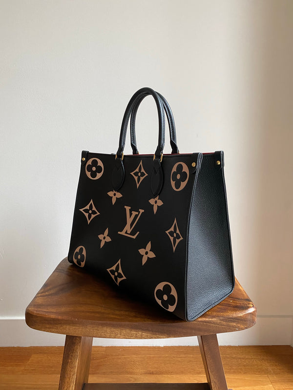 NEW AUTH LOUIS VUITTON ON THE GO MM TOTE BAG~BICOLOR~EMPREINTE  LEATHER~M45495~