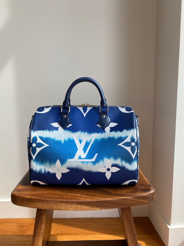 Louis Vuitton Blue Tie-Dye Giant Monogram Escale Speedy