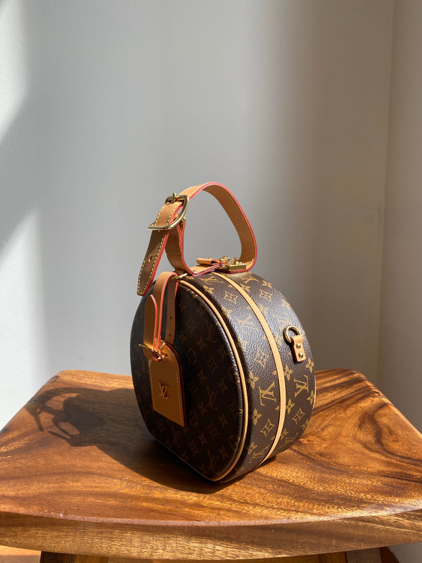 Louis Vuitton Petite Boite Chapeau Catogram Tan in Calfskin with Gold-tone  - GB