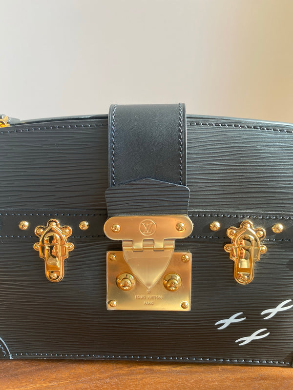 Louis Vuitton LV GHW Trunk Clutch Shoulder Bag M51698 Epi Leather Pink  Black