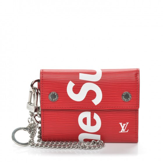 Louis Vuitton X Supreme Chain Wallet In Epi Leather in Red for Men