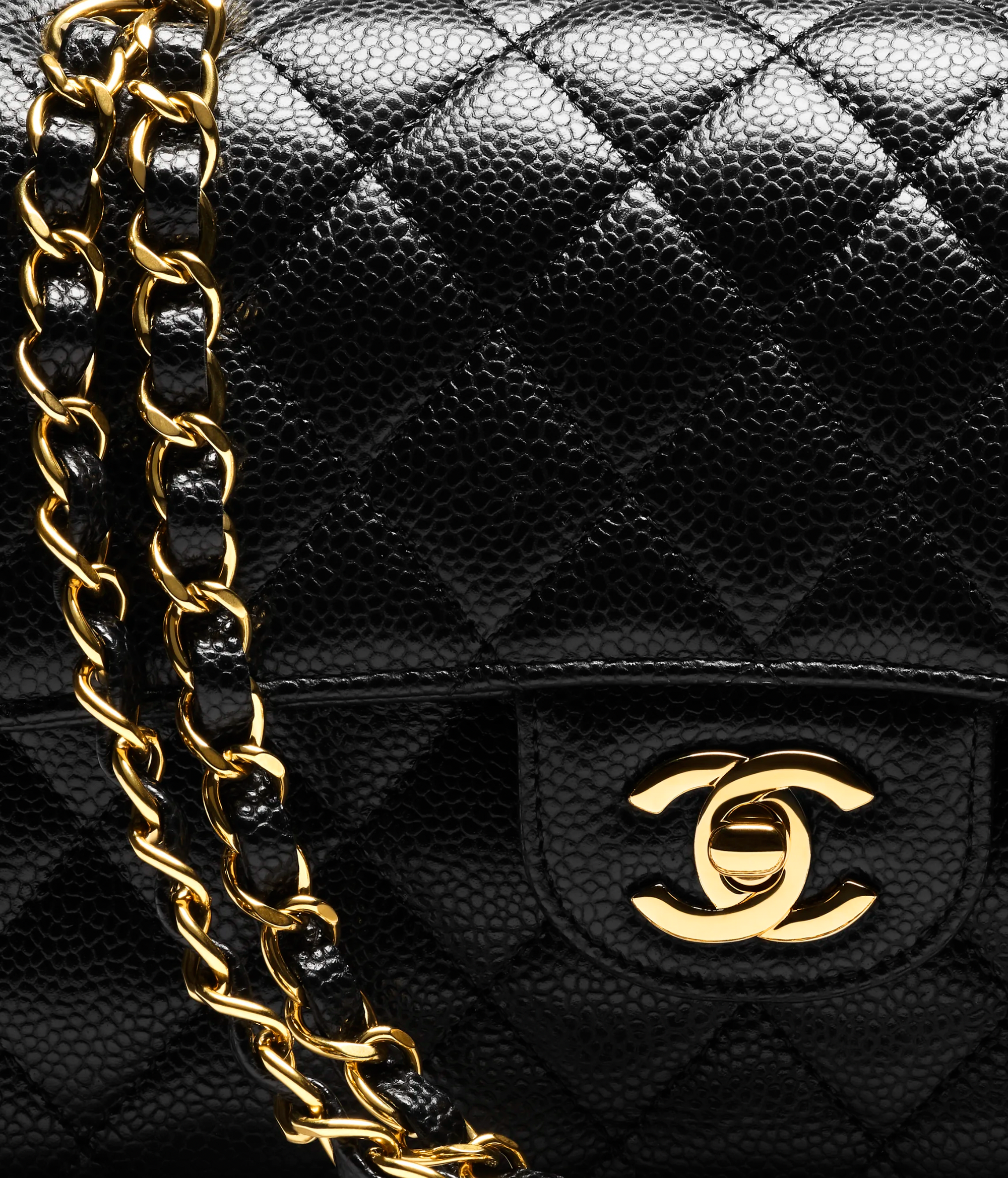 Chanel Black Caviar Small Classic Flap Bag TC