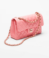 Chanel Coral Pink Caviar Small Classic Flap Bag