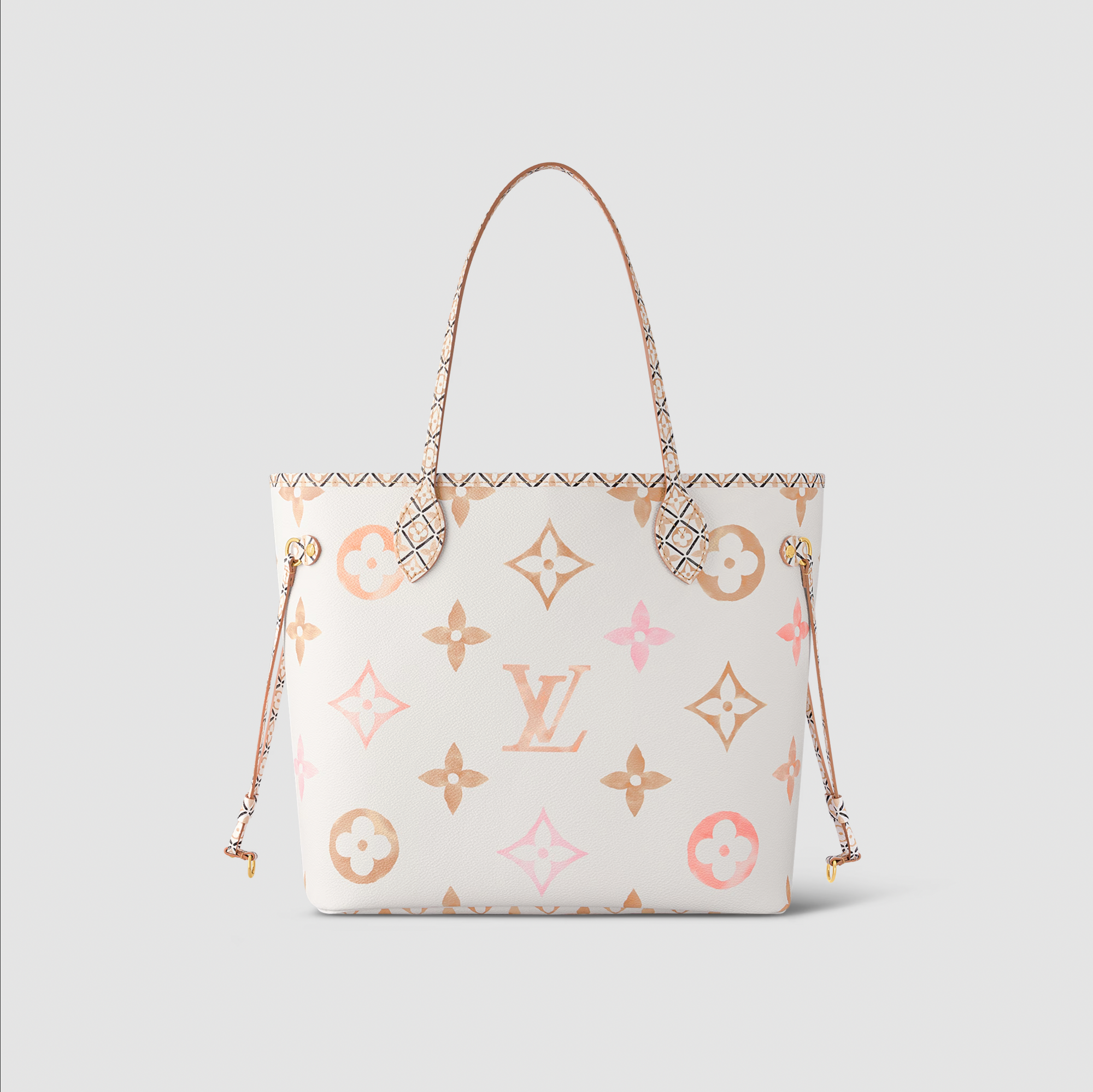 LOUIS VUITTON BY THE POOL NEVERFULL MM PINK GIANT FLOWER MONOGRAM BAG **NO  POUCH
