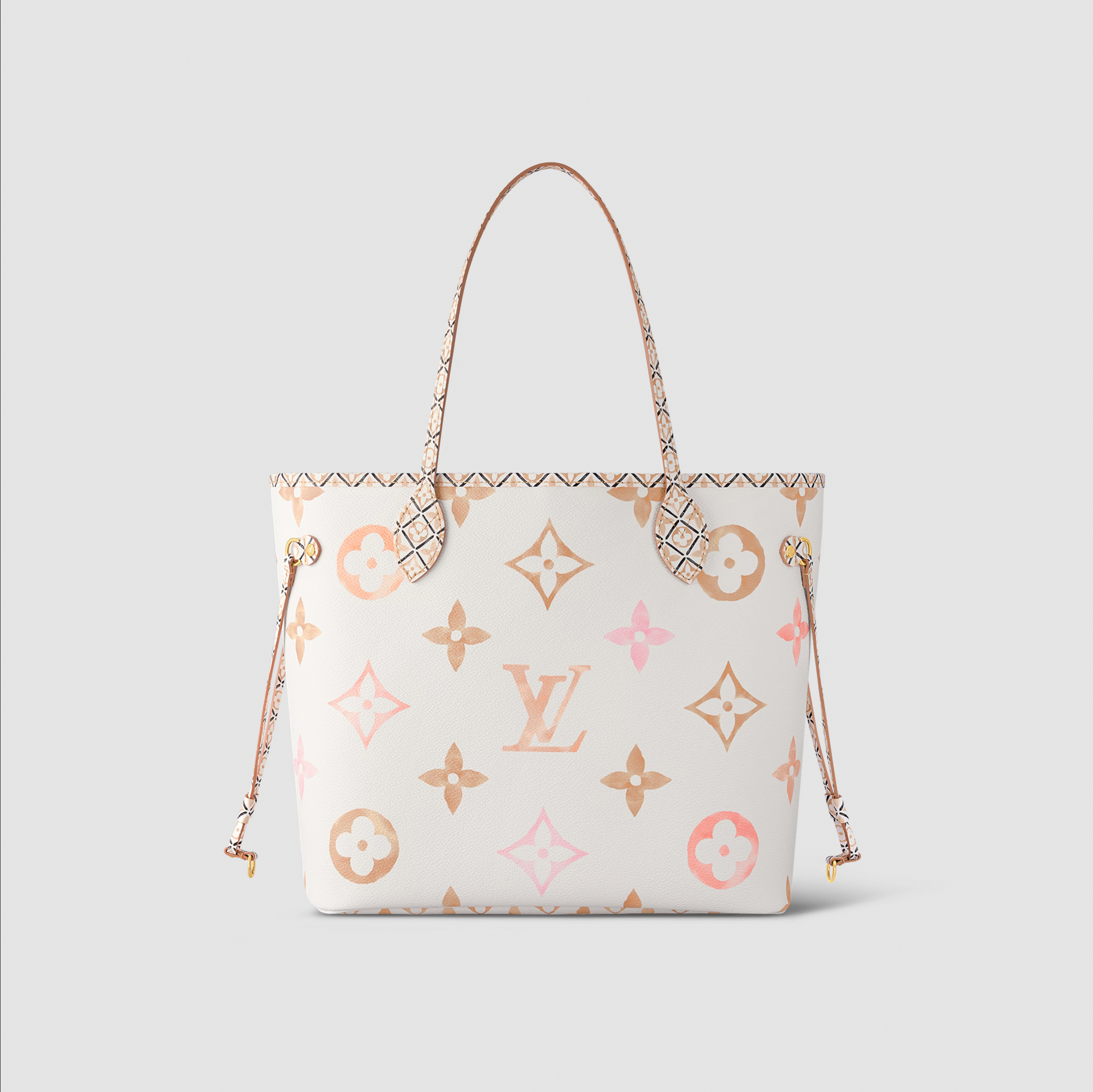 Louis vuitton neverfull white and pink hotsell