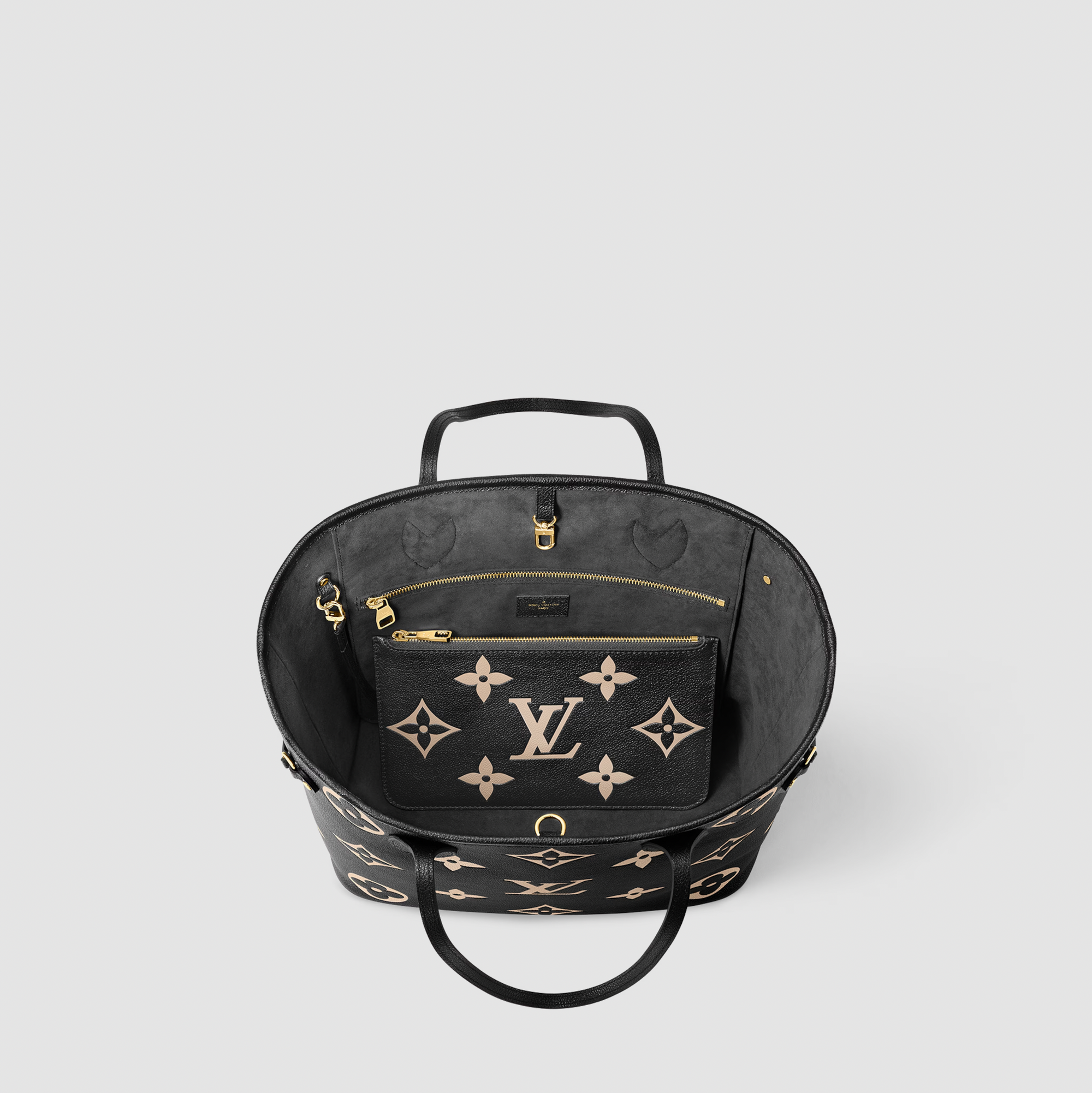 Neverfull monogram black trim hot sale