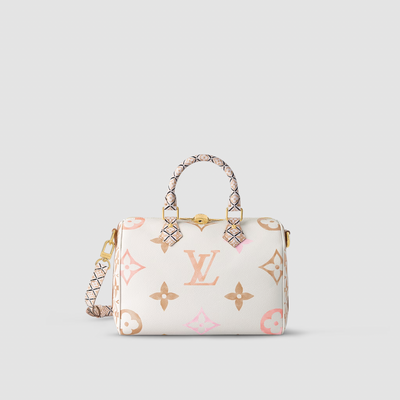 LOUIS VUITTON Monogram Giant By The Pool Speedy Bandouliere 25 Light Pink  754028
