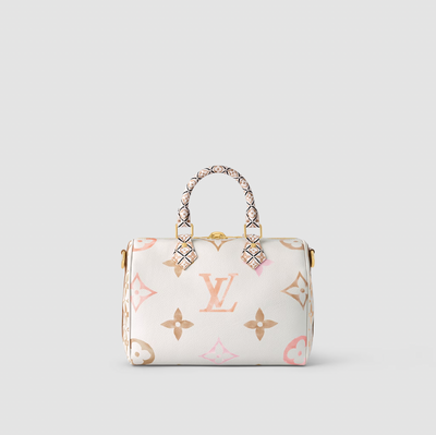 Louis Vuitton Speedy Bandouliere 25 Pink in Coated Canvas with