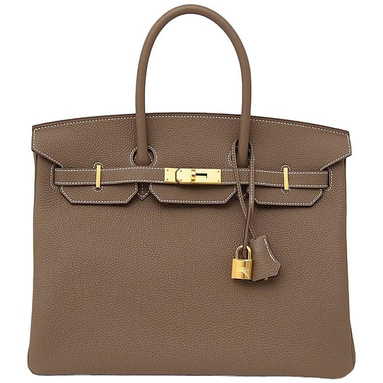 Hermes Kelly Bag Togo Leather Gold Hardware In Brown