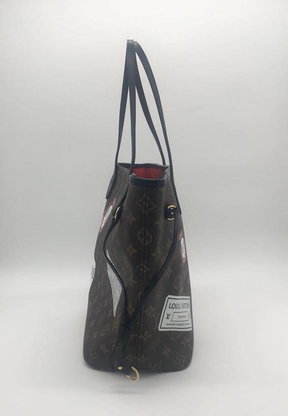 Louis Vuitton Limited Edition Black Leather Monogram Teddy Neverfull MM NM  Bag - Yoogi's Closet