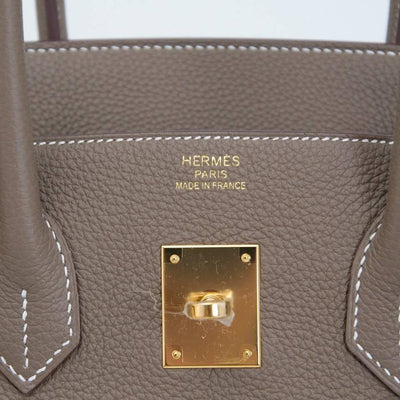 MIGHTYCHIC • HERMÈS Birkin 35 Bag Etoupe Gold Hardware Togo Leather Neutral  Taupe 