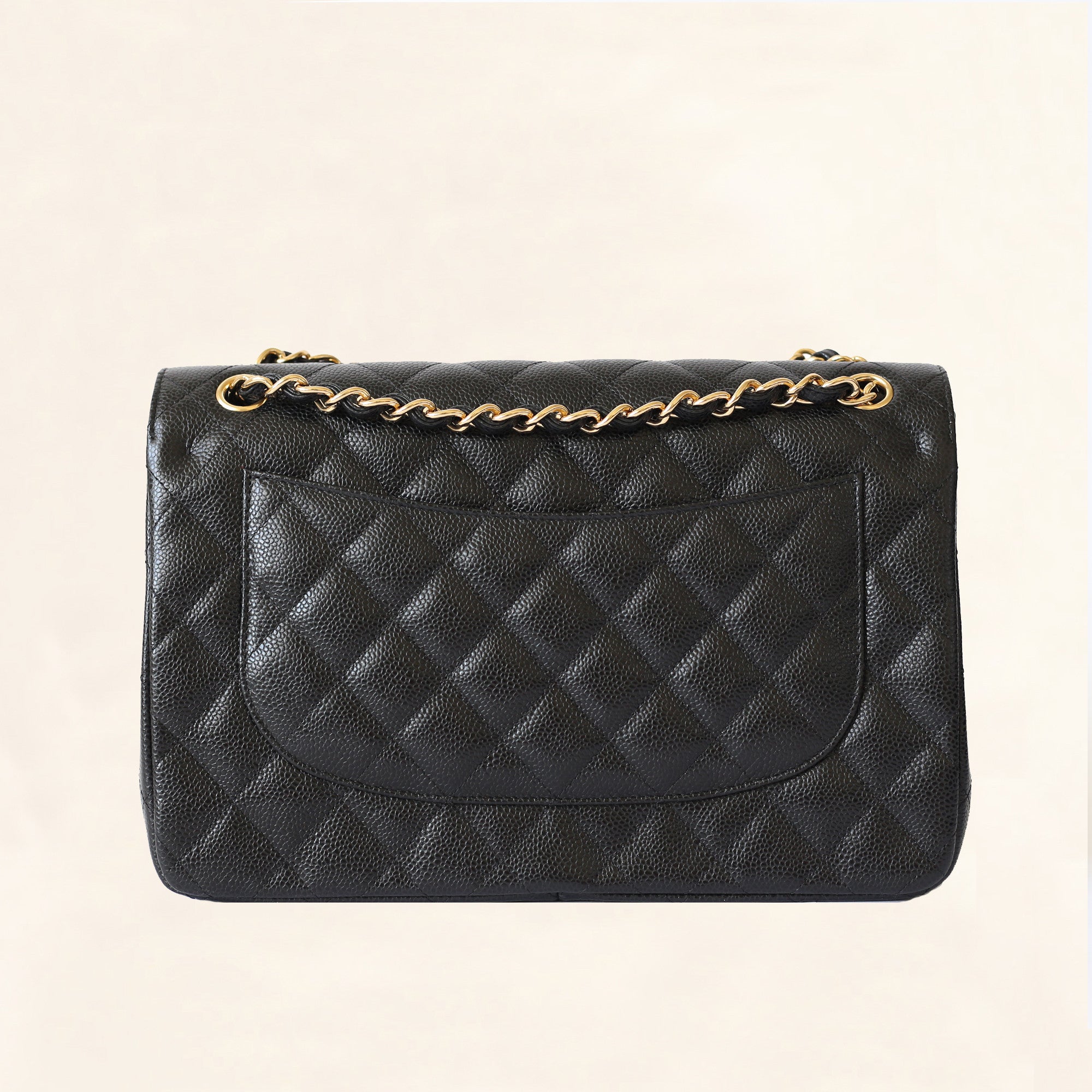 Chanel Quilted Caviar Medium CC Top Handle Flap Bag Black - Luxury