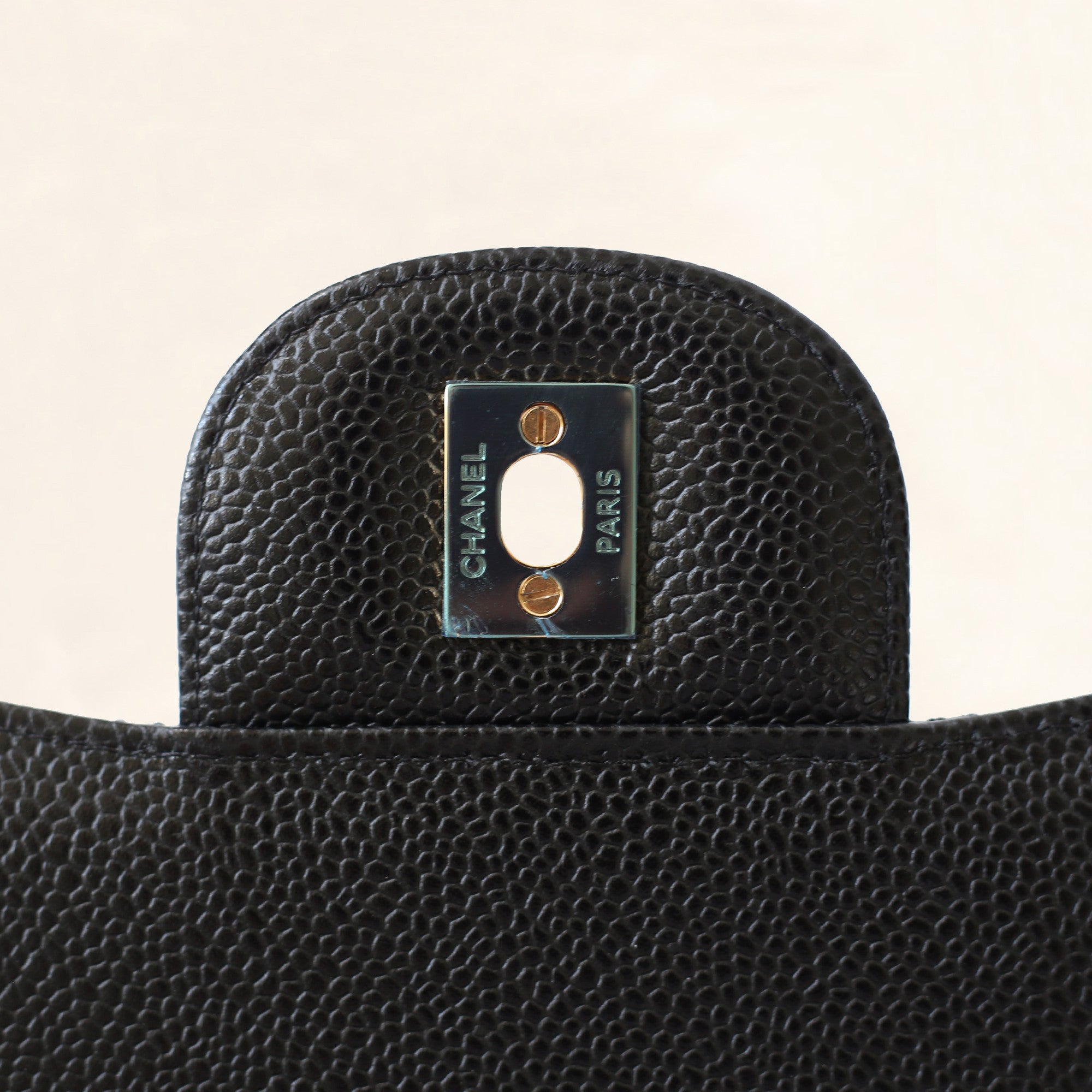 NEW CHANEL 2023 Jumbo Classic Caviar Double Flap Black Bag Gold CC HWR  MICROCHIP 