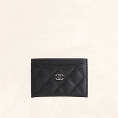Chanel Card Holder Quilted Iridescent Caviar Blue in Caviar