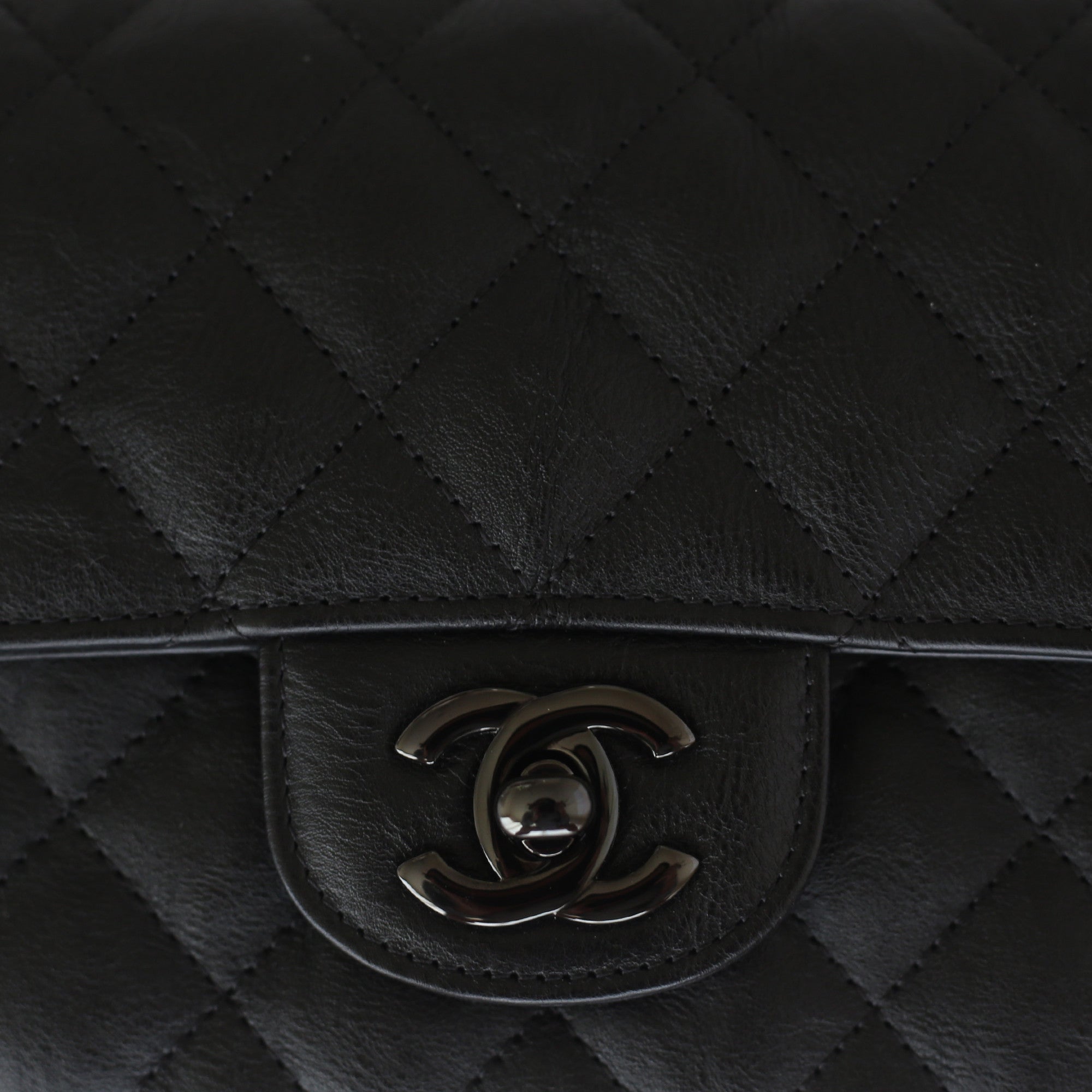 Chanel Classic Double Flap Quilted Lambskin 255 Jumbo So Black in Lambskin  Leather with Black  US