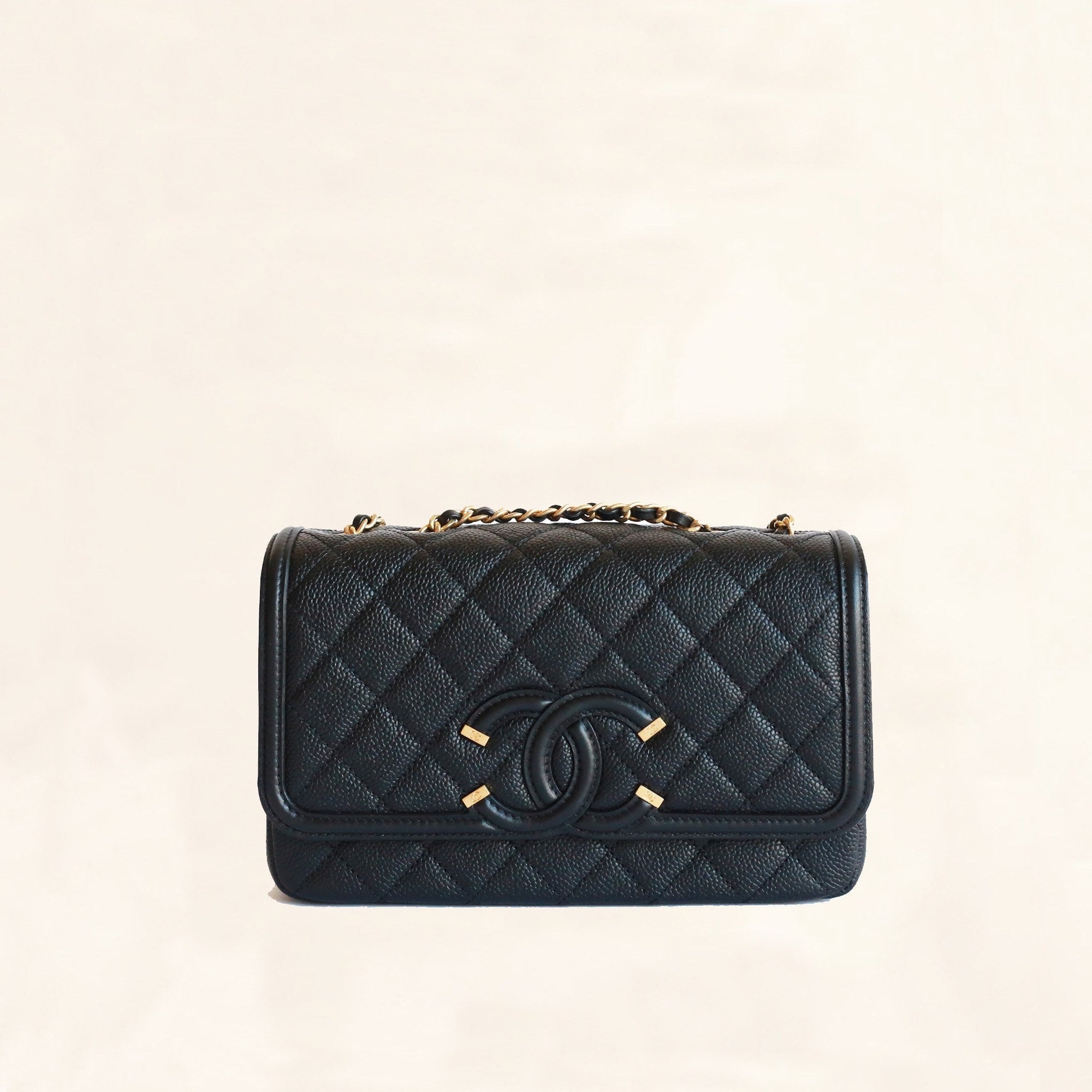 Bonhams : Karl Lagerfeld for Chanel a Beige and Black Caviar