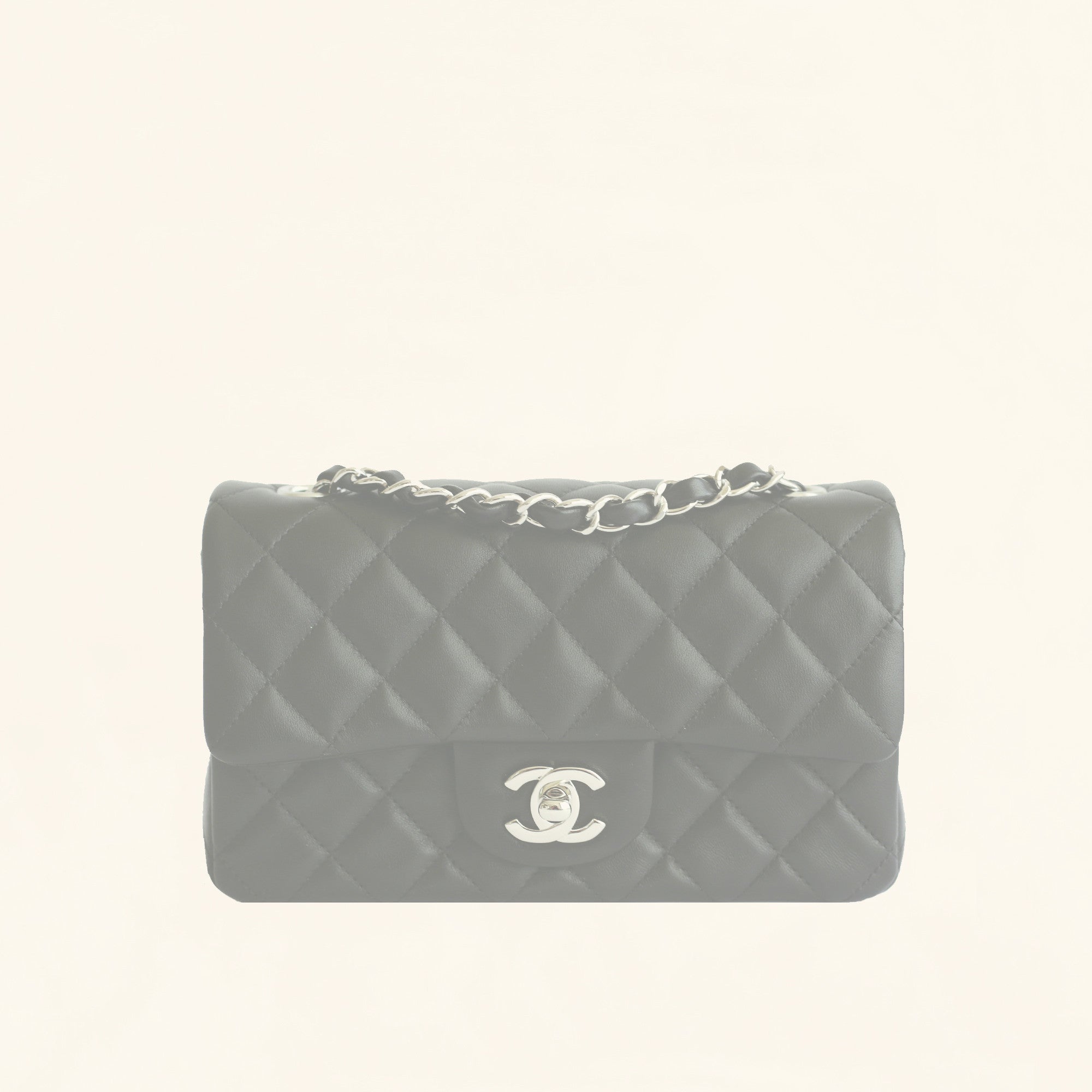 Chanel Soft Lambskin Leather Medium Silver Chain Shoulder Tote Bag