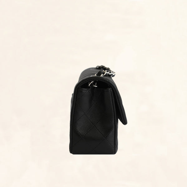 mini square chanel bag black
