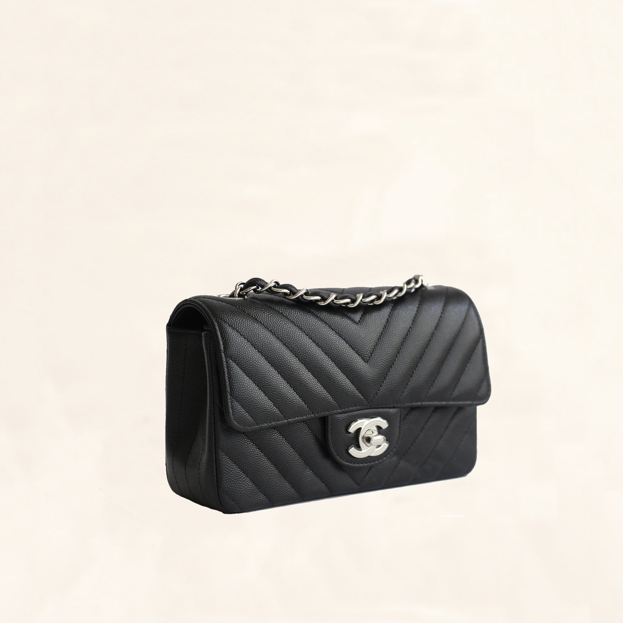 chanel mini black caviar bag