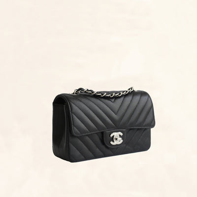 CHANEL Caviar Quilted Mini Rectangular Flap Black 150502