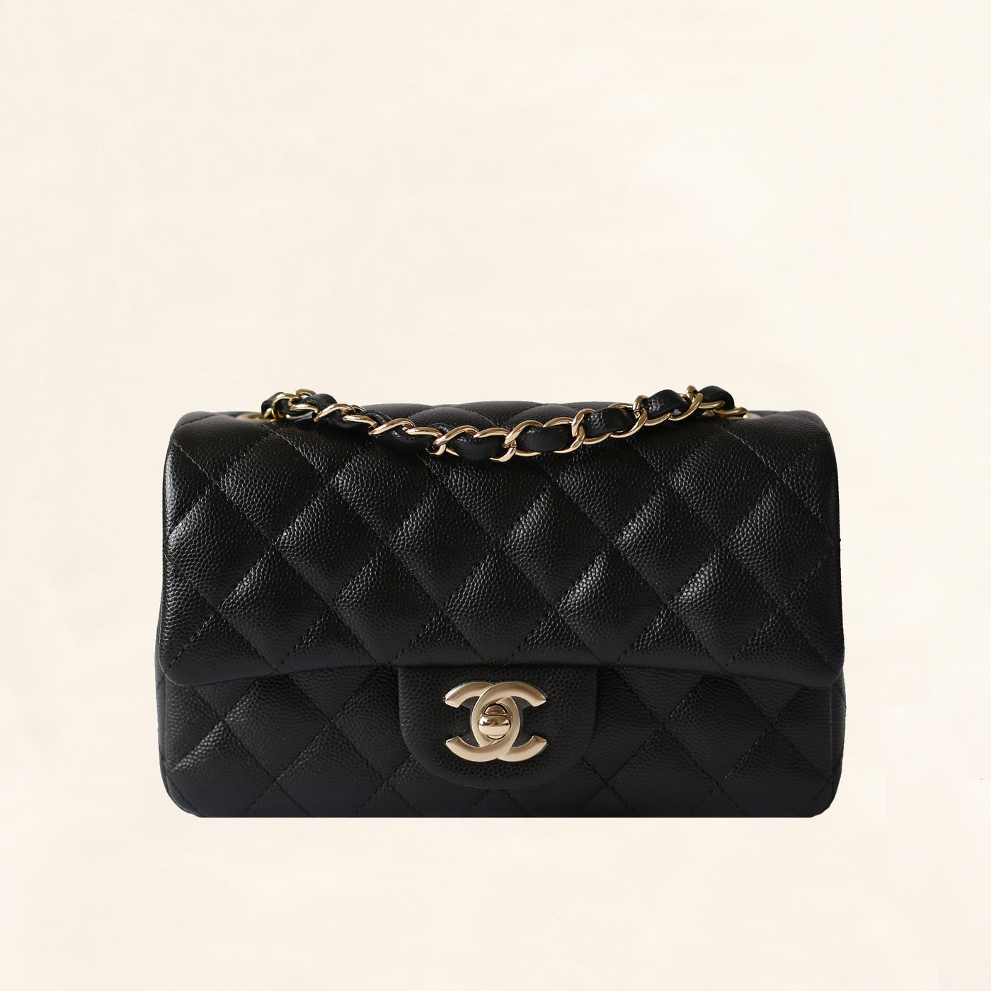 Chanel Mini CC Flap Bag Leather Gray A69900 20x12x6cm 