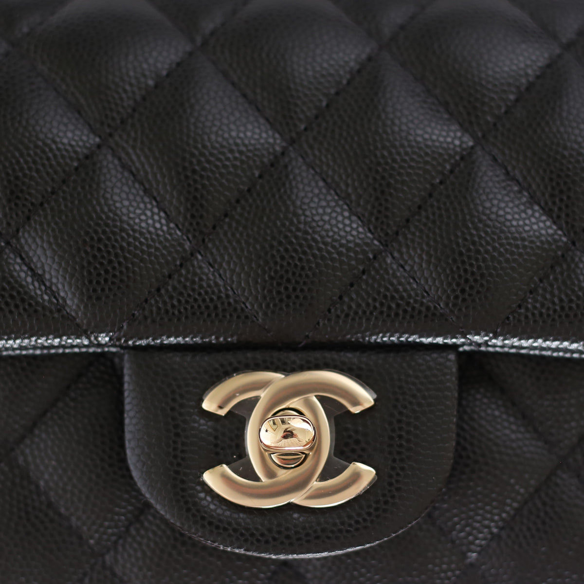Chanel | Black Caviar Mini Rectangular Flap Bag with Light Gold Hardwa– TC