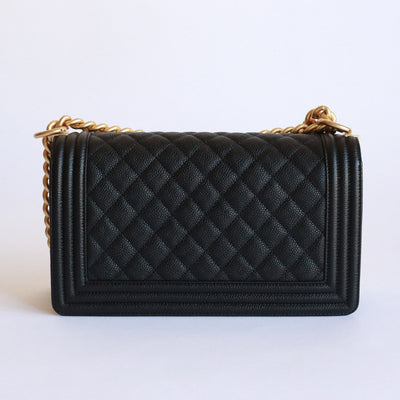 Chanel | Caviar Leather Boy Flap Bag  | Old Medium - The-Collectory