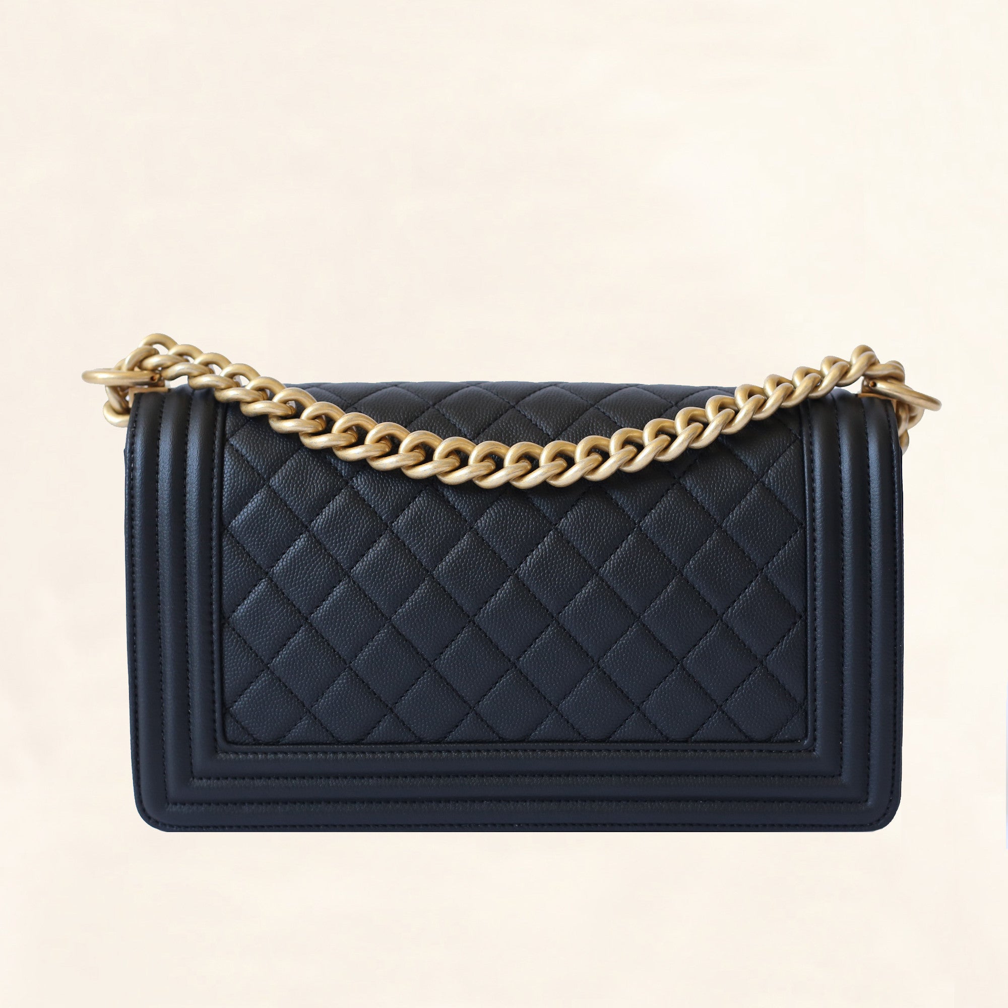 Túi Chanel 22 Handbag lighrt nâu logo vàng da bê 34cm best quality
