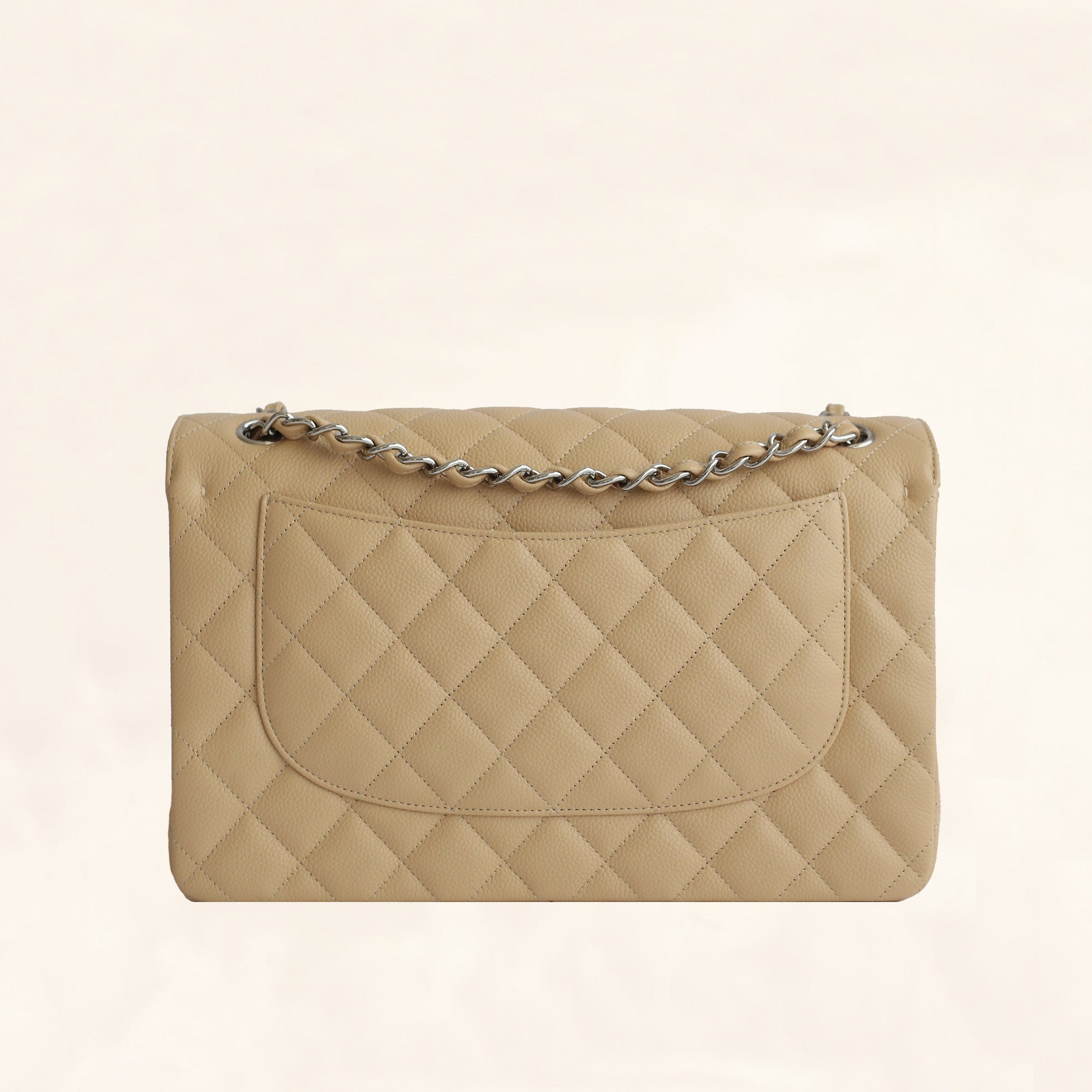 Chanel Large Classic Quilted Caviar Handbag