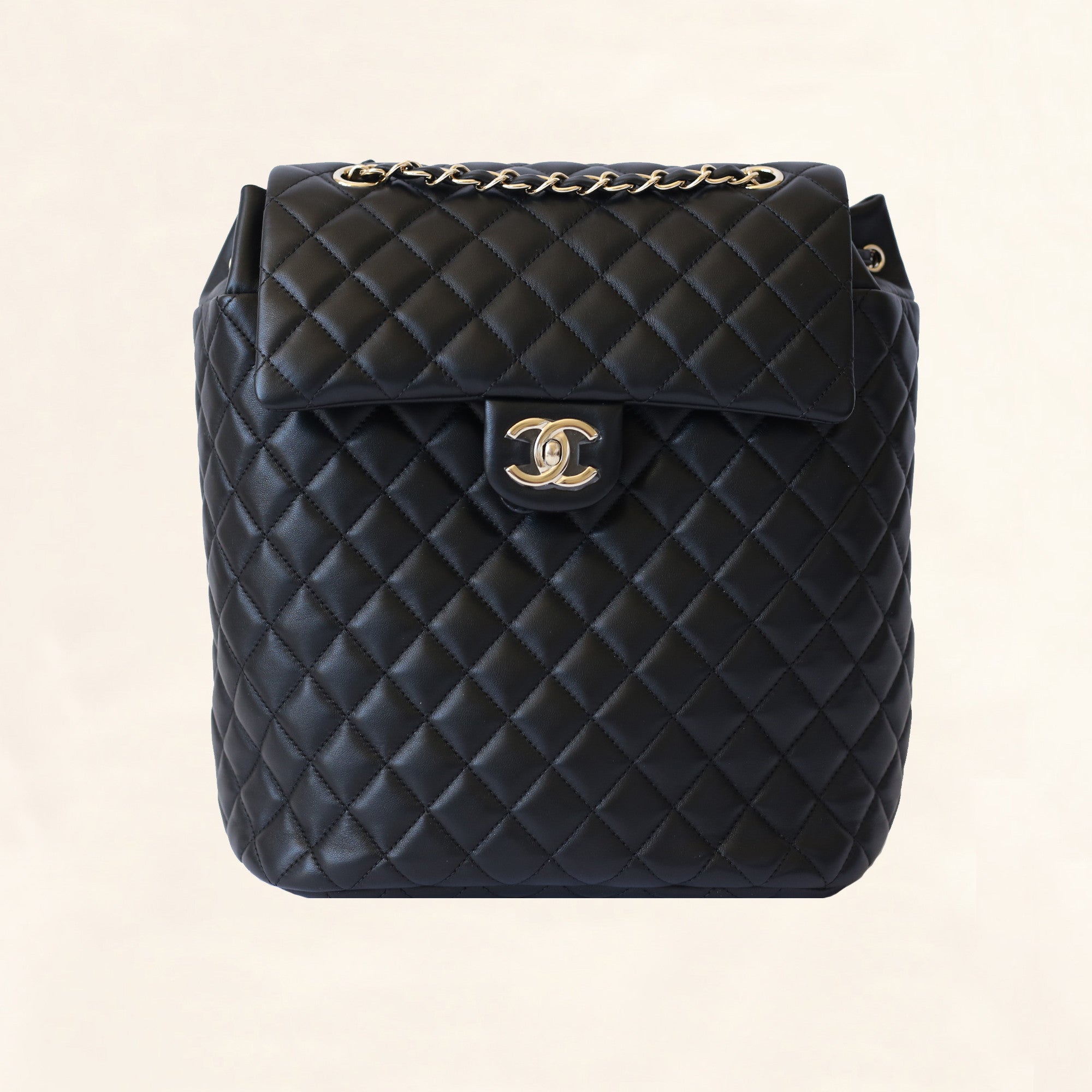 chanel black quilted leather large backpack Chanel | Quilted Lambskin Urban Spirit Backpack GHW