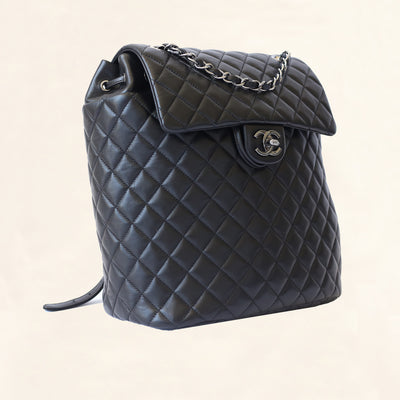 Chanel Urban Spirit Backpack Quilted Lambskin Small Blue 93458140