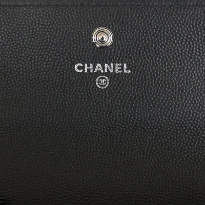 Chanel | So Black Caviar Boy Long Clip Wallet | Large - The-Collectory