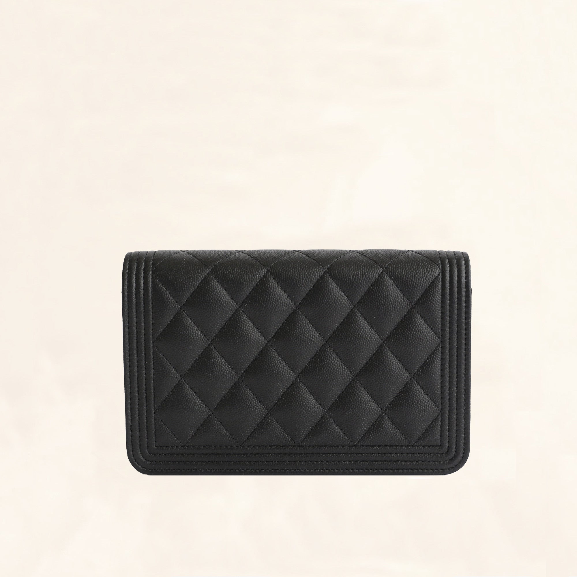 CHANEL Iridescent Caviar Quilted Medium Filigree Flap Wallet Dark