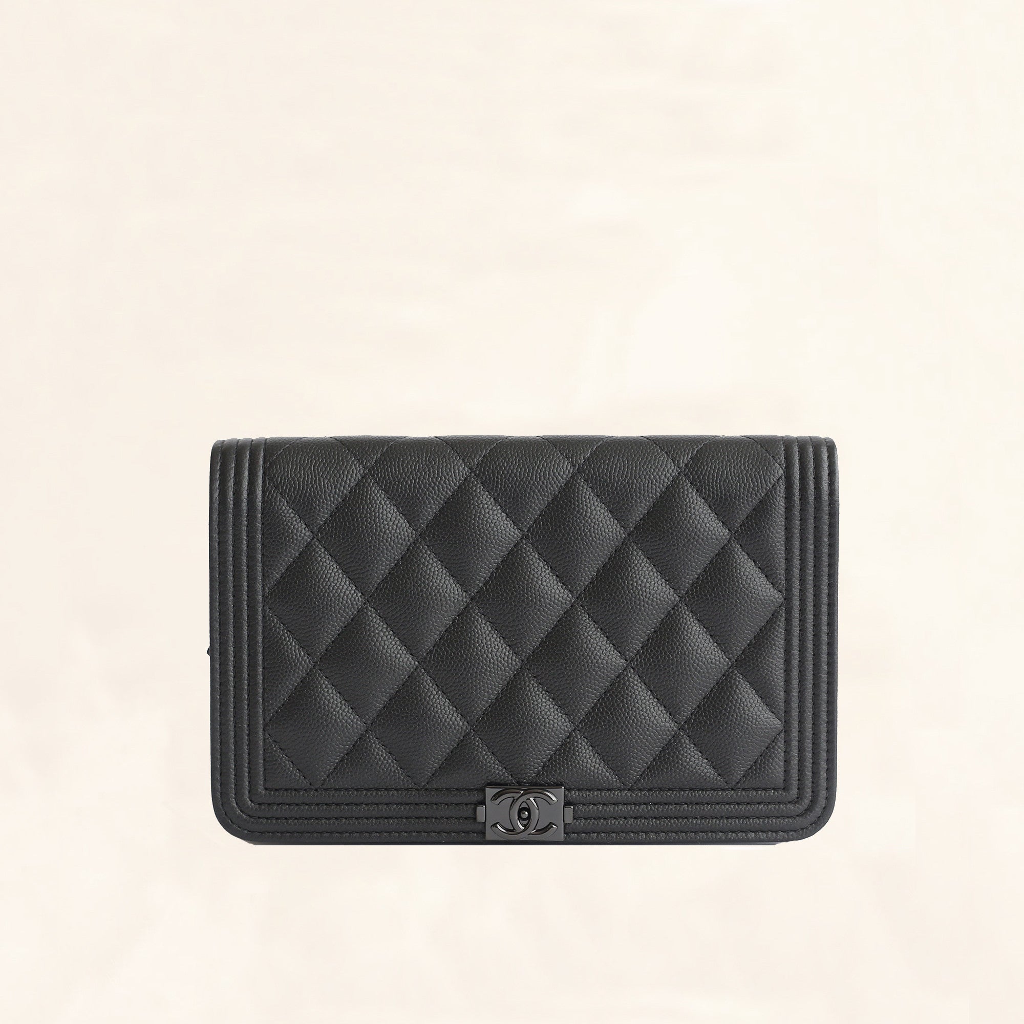 CHANEL Caviar Wallet On Chain WOC Black Shoulder Bag Crossbody L26 –  hannari-shop