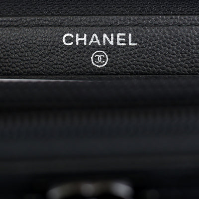 Chanel | So Black Caviar Boy Zip Wallet | Small/Medium - The-Collectory